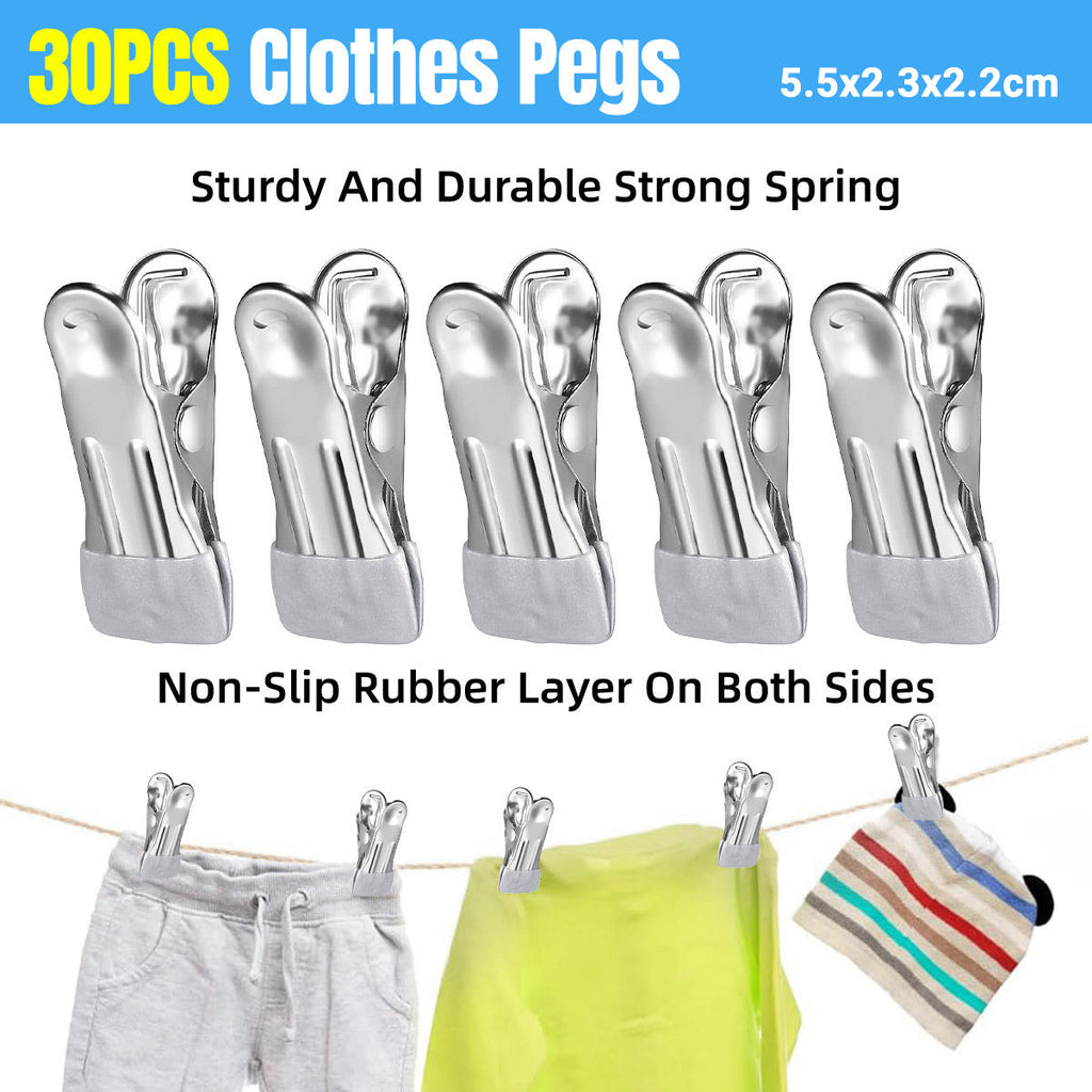 30 Pcs Grey Clips Desk Storage Organiser | StorageOZ