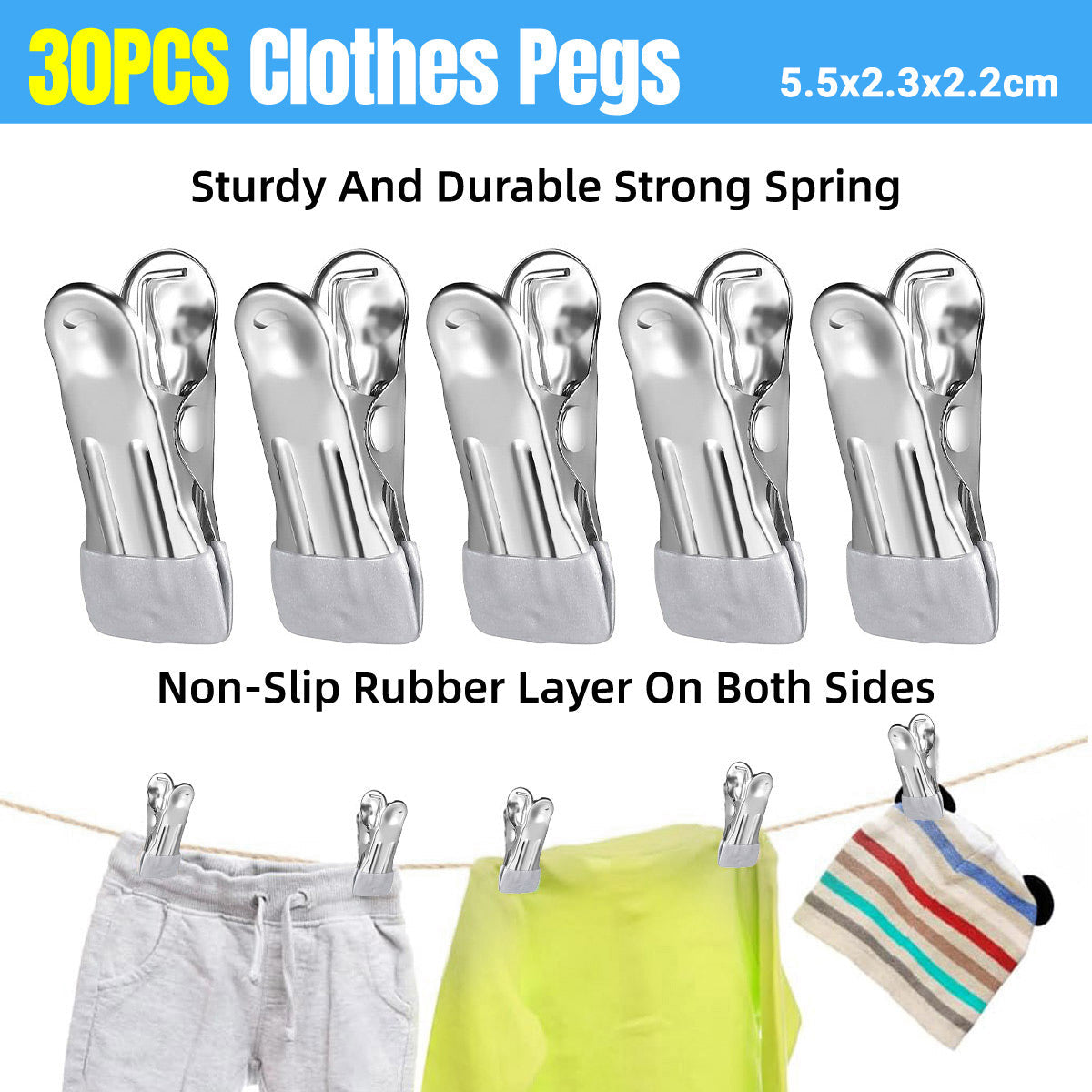 30 Pcs Grey Clips Desk Storage Organiser | StorageOZ