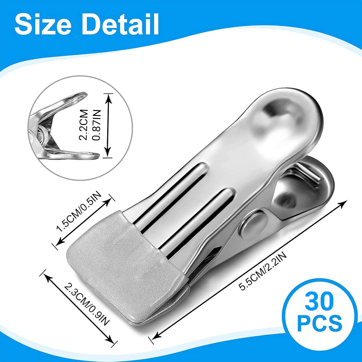 30 Pcs Grey Clips Desk Storage Organiser | StorageOZ