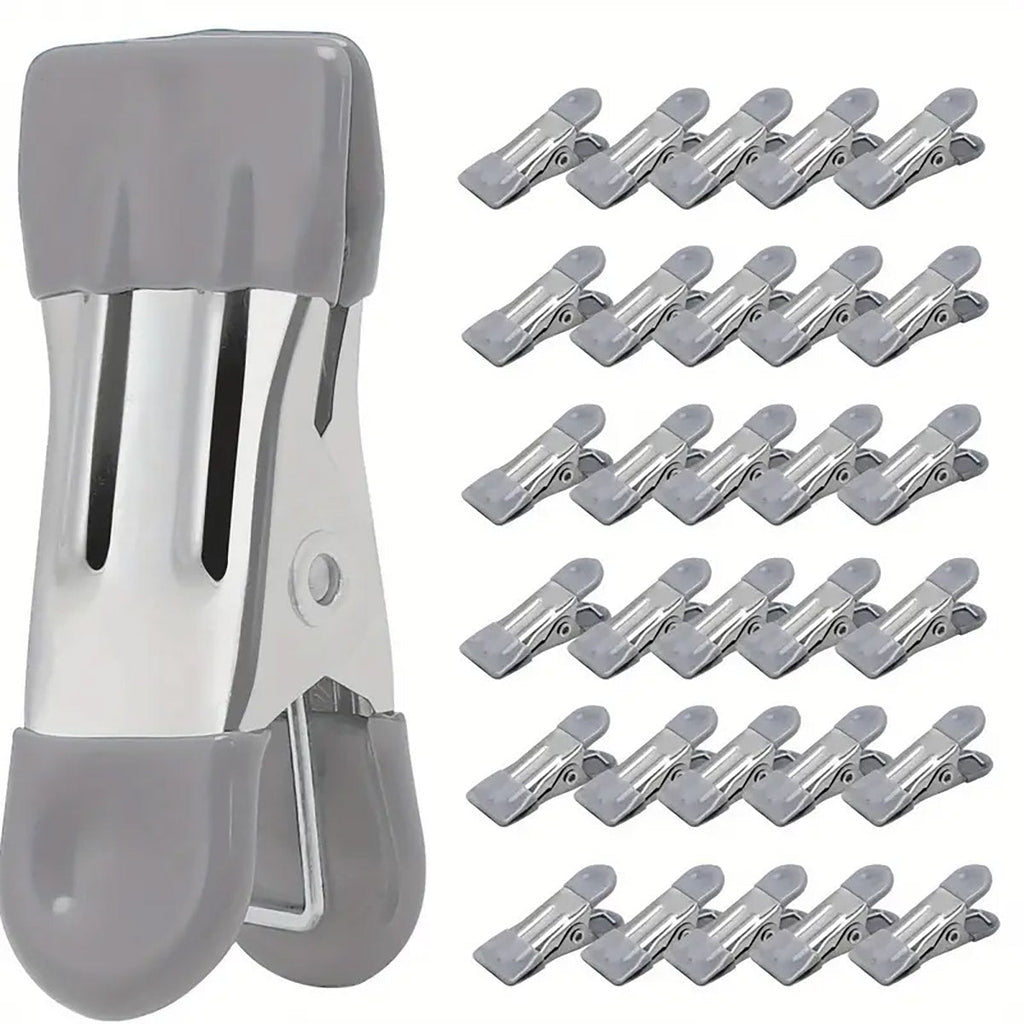 30 Pcs Grey Clips Desk Storage Organiser | StorageOZ