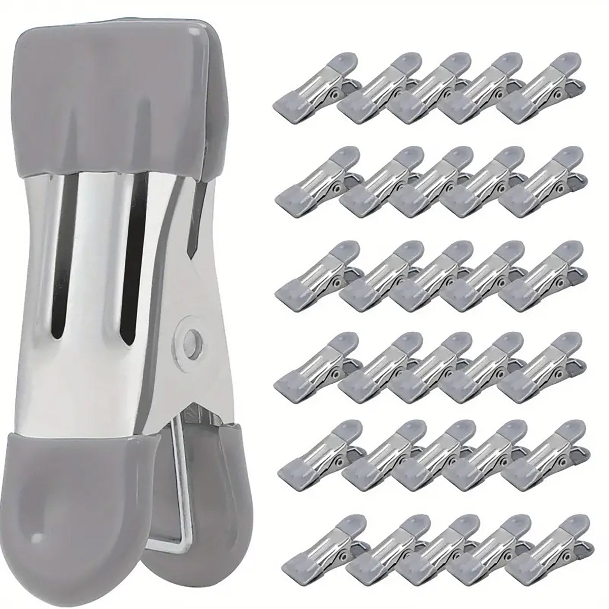 30 Pcs Grey Clips Desk Storage Organiser | StorageOZ