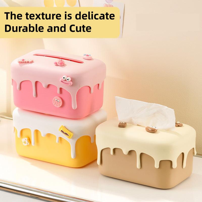 Cream Look Tissue Box in Pink or Yellow Set | StorageOZ