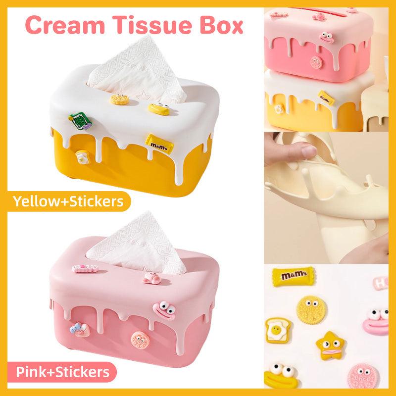 Cream Look Tissue Box in Pink or Yellow Set | StorageOZ