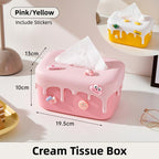 Cream Look Tissue Box in Pink or Yellow Set | StorageOZ