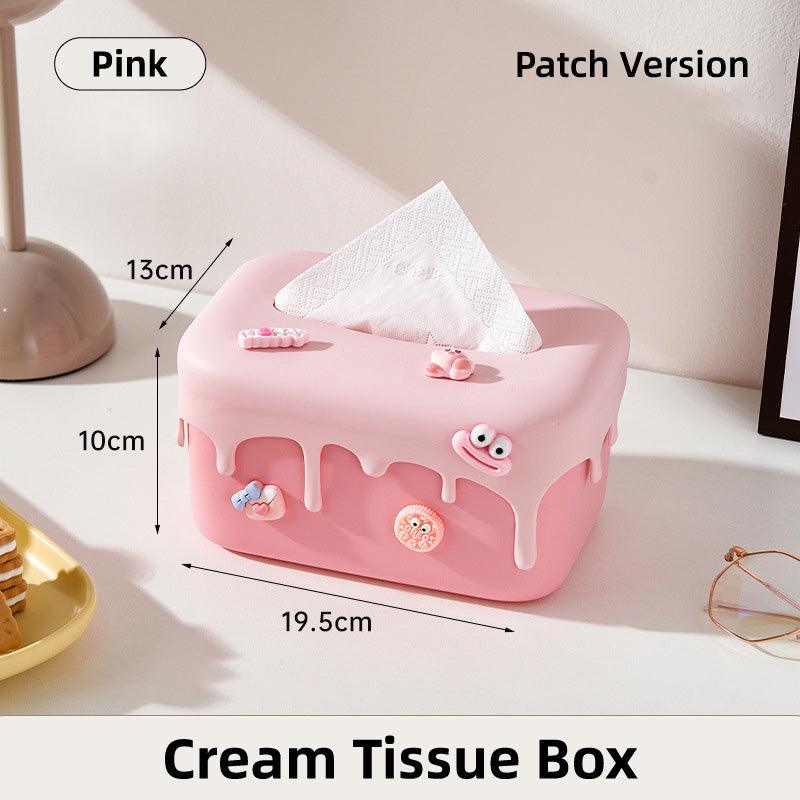 Cream Look Tissue Box in Pink or Yellow Set | StorageOZ