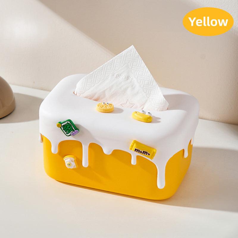 Cream Look Tissue Box in Pink or Yellow Set | StorageOZ