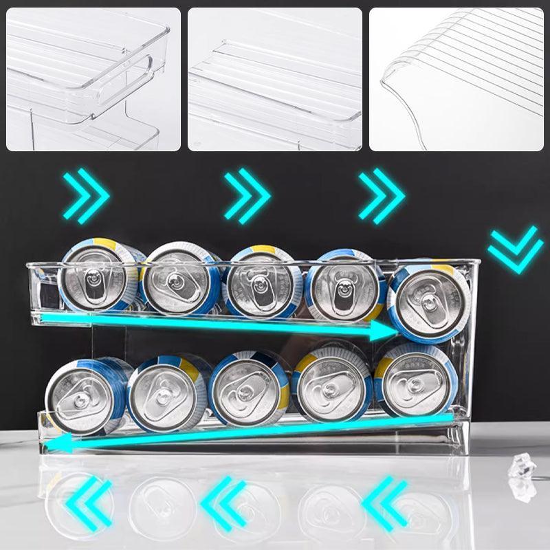 2 Tier Rolling Fridge Can Organiser Rack | StorageOZ