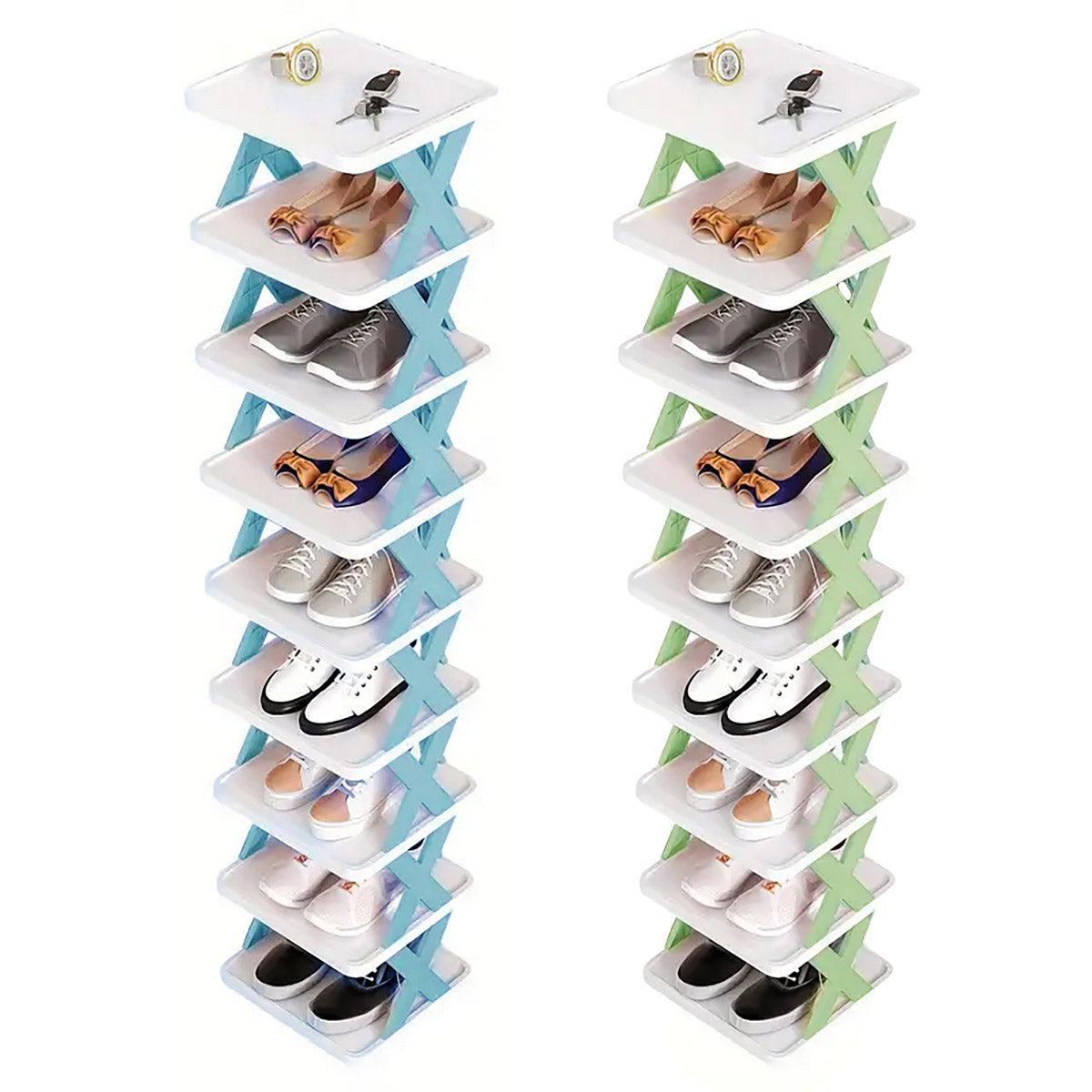 9 Tier Compact Shoe Rack for Narrow Spaces | StorageOZ