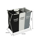 3 Compartment Foldable Laundry Basket Hamper | StorageOZ