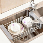 Stainless Steel Kitchen Drain Basket Rack | StorageOZ