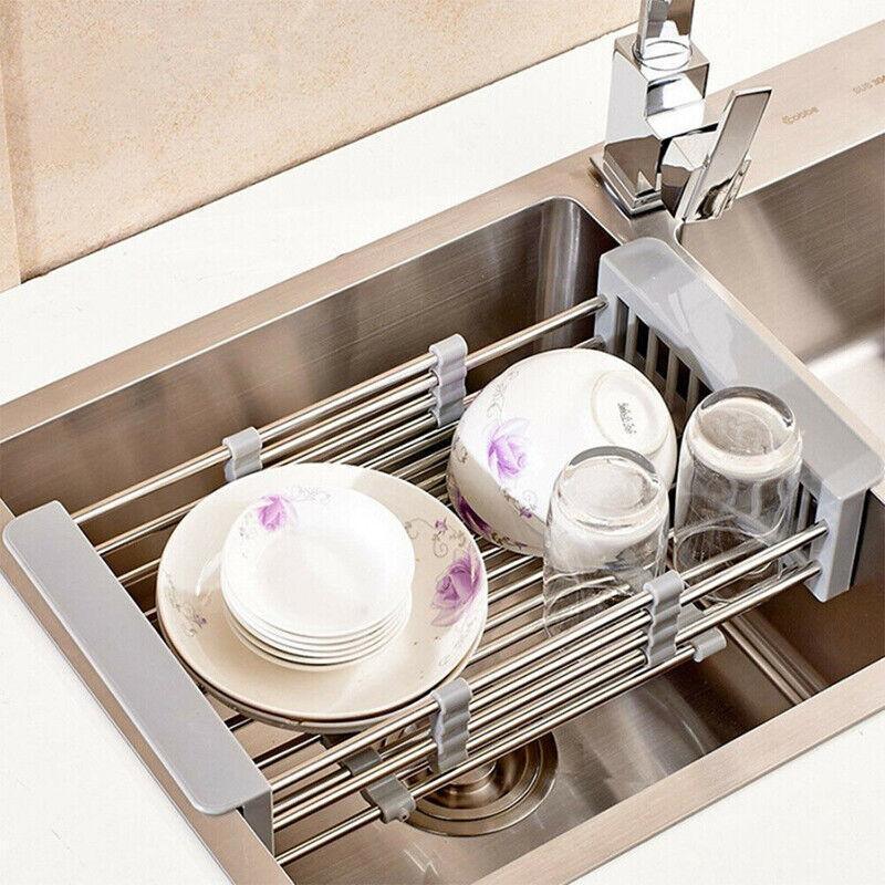 Stainless Steel Kitchen Drain Basket Rack | StorageOZ
