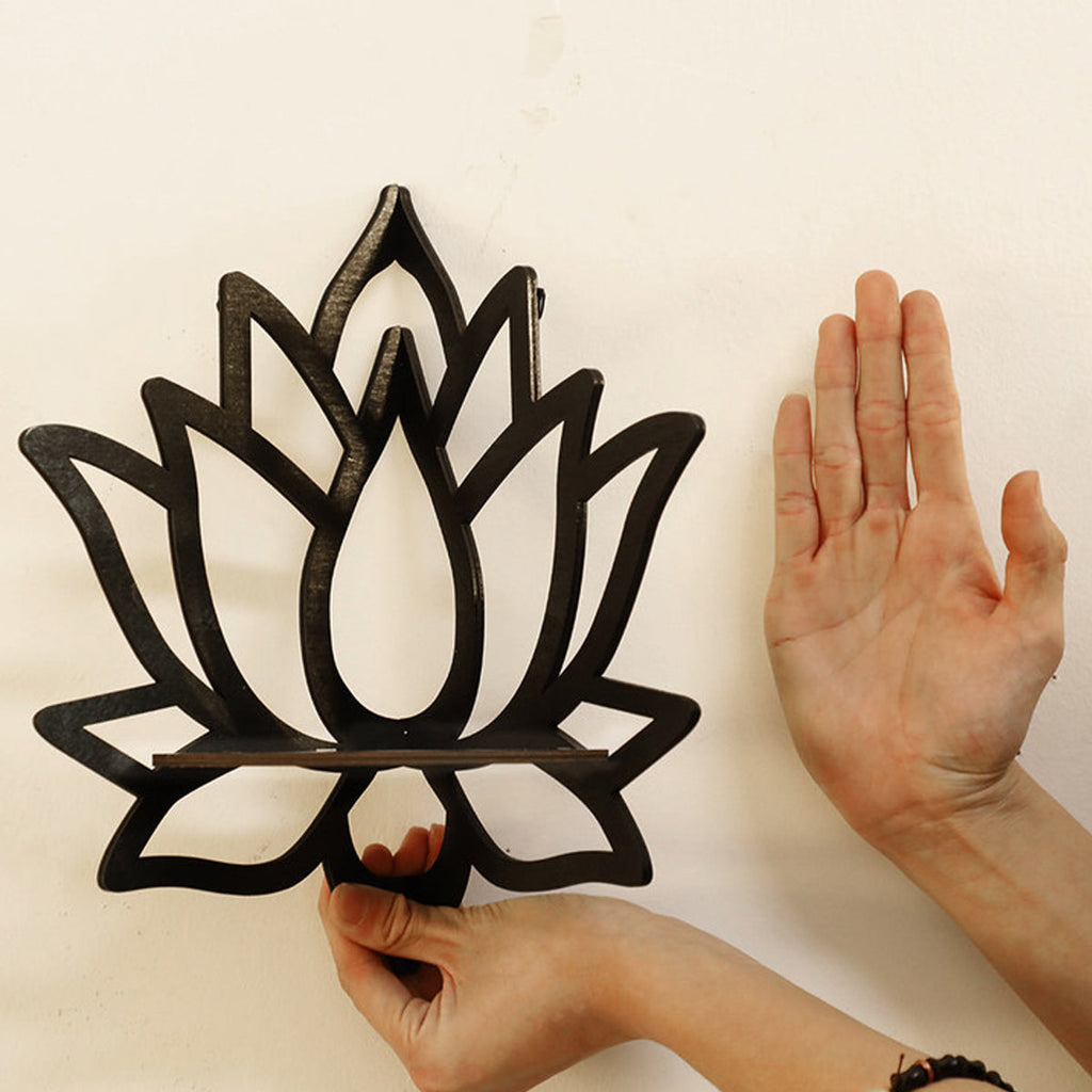 Lotus Shaped Wooden Wall Display Shelf Set | StorageOZ