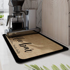 Absorbent Coffee Bar Mat Two Prints Rack | StorageOZ