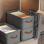 4 Pcs Foldable Fabric Storage Boxes Three Colours | StorageOZ