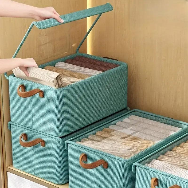 4 Pcs Foldable Fabric Storage Boxes Three Colours | StorageOZ