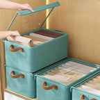 4 Pcs Foldable Fabric Storage Boxes Three Colours | StorageOZ