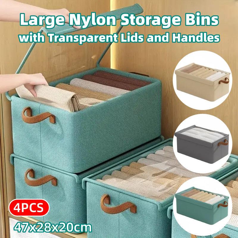 4 Pcs Foldable Fabric Storage Boxes Three Colours | StorageOZ