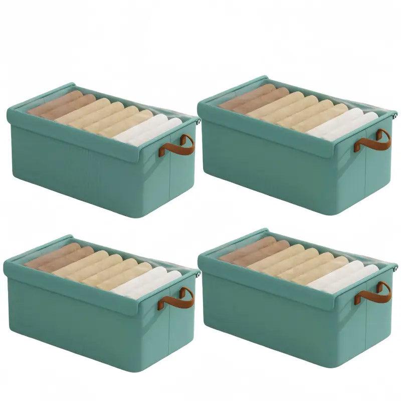 4 Pcs Foldable Fabric Storage Boxes Three Colours | StorageOZ