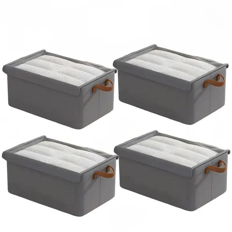 4 Pcs Foldable Fabric Storage Boxes Three Colours | StorageOZ