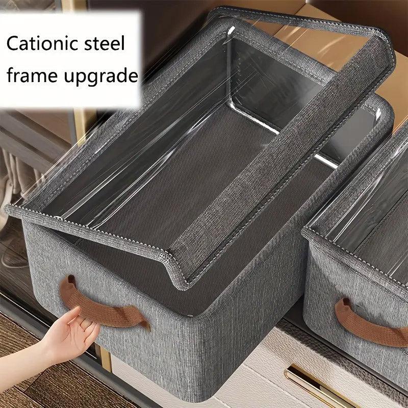 4 Pcs Foldable Fabric Storage Boxes Three Colours | StorageOZ