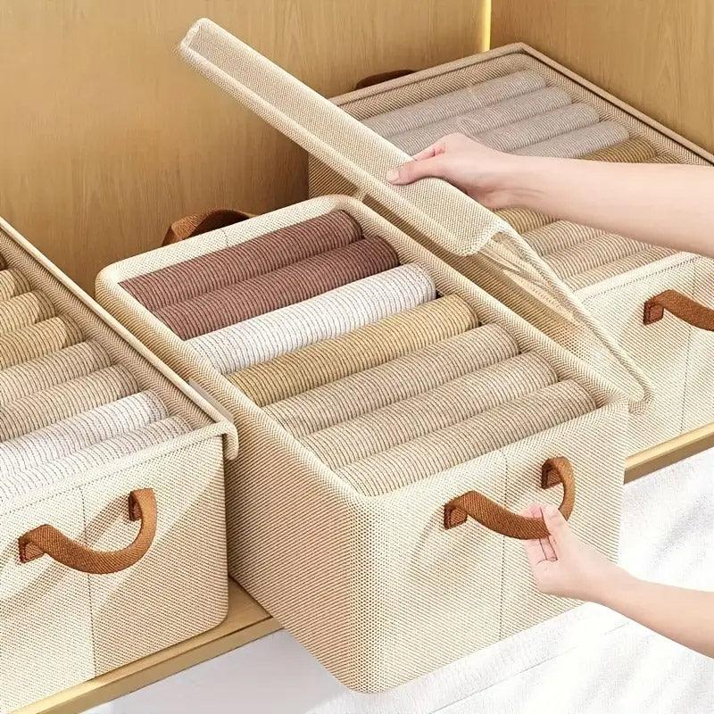 4 Pcs Foldable Fabric Storage Boxes Three Colours | StorageOZ
