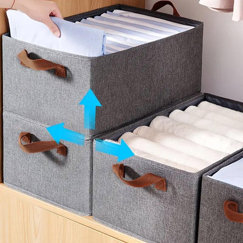 4 Pcs Foldable Fabric Storage Boxes Three Colours | StorageOZ