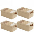 4 Pcs Foldable Fabric Storage Boxes Three Colours | StorageOZ