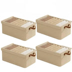 4 Pcs Foldable Fabric Storage Boxes Three Colours | StorageOZ