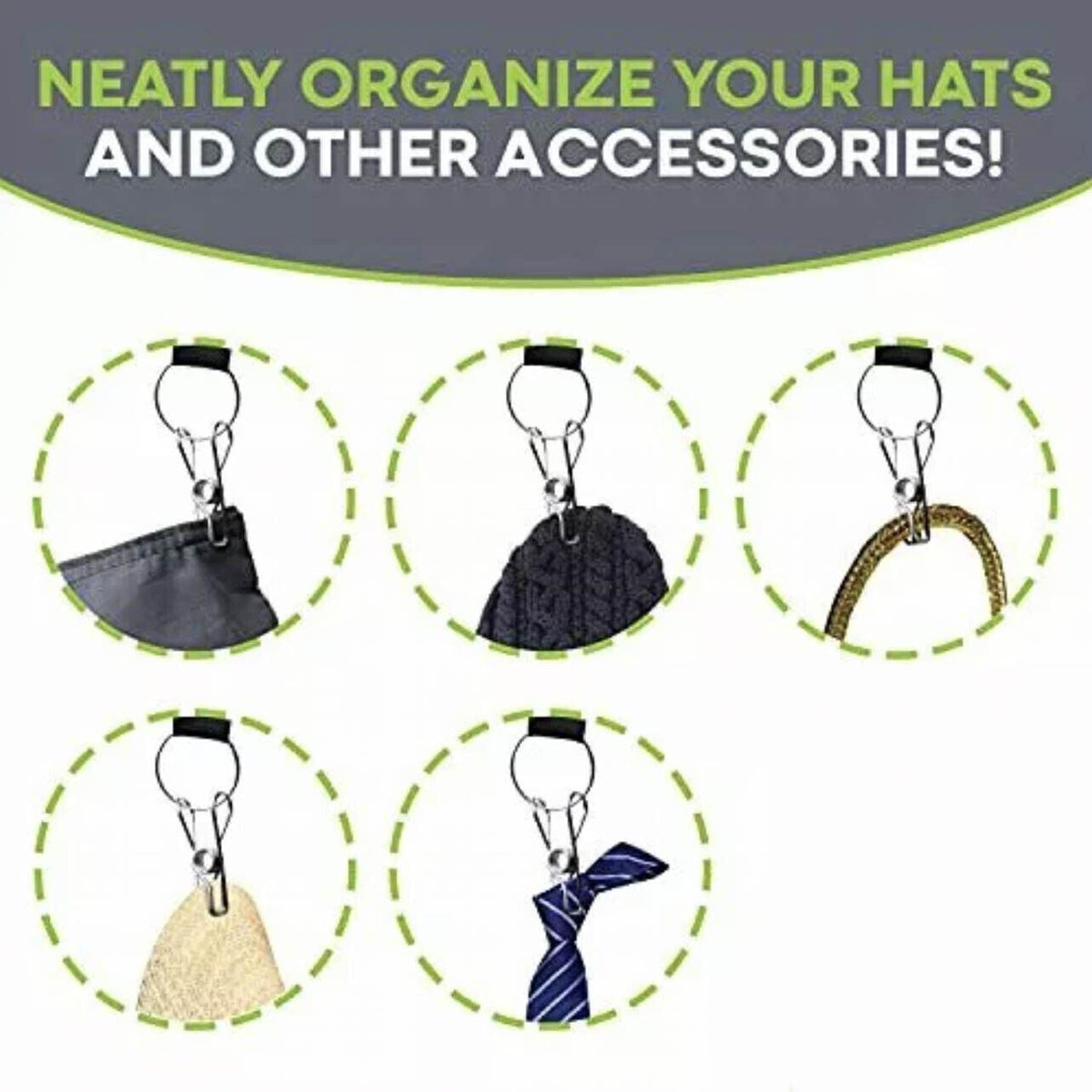 10 Clip Closet Hat Hanger Storage Organiser | StorageOZ
