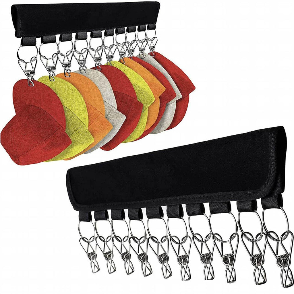 10 Clip Closet Hat Hanger Storage Organiser | StorageOZ