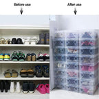 20 Pcs Clear Shoe Storage Box Organiser Set | StorageOZ
