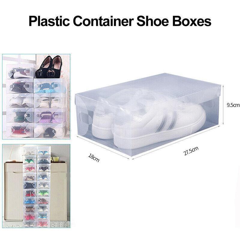 20 Pcs Clear Shoe Storage Box Organiser Set | StorageOZ