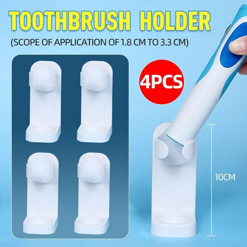 4 Pcs Adhesive Electric Toothbrush Holder | StorageOZ