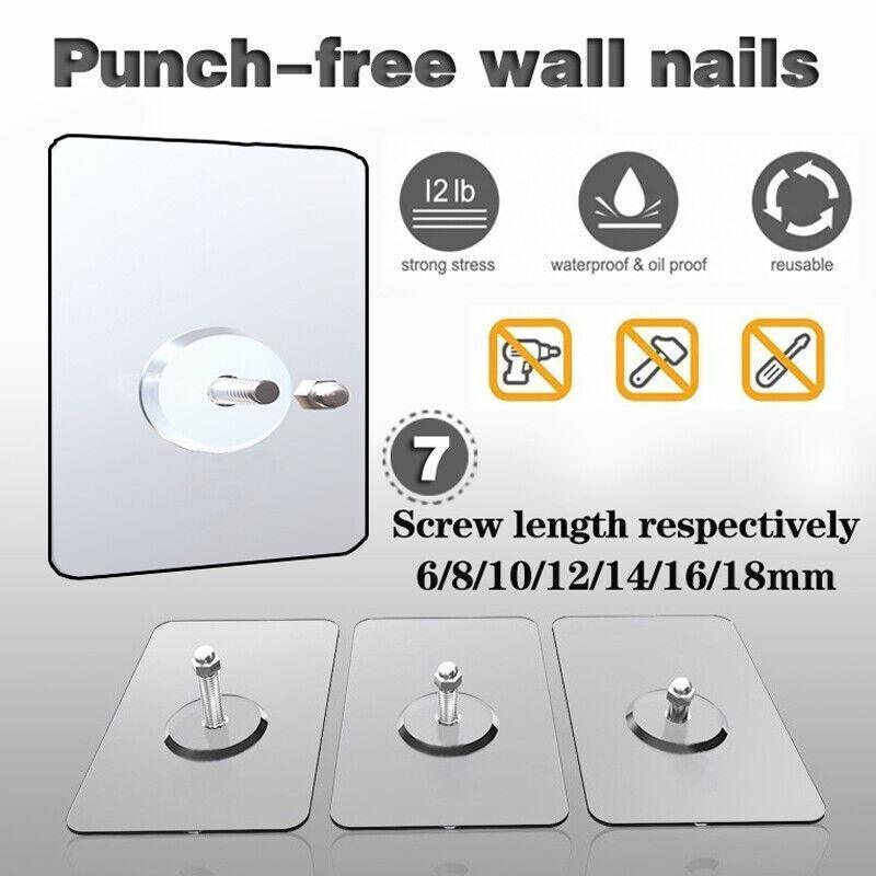 10 Pcs Punch Free Adhesive Screw Hook Set | StorageOZ
