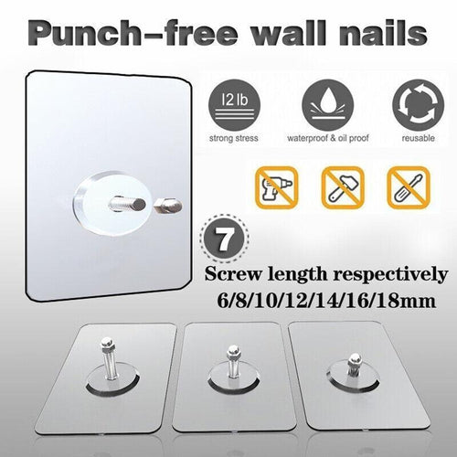 10 Pcs Punch Free Adhesive Screw Hook Set | StorageOZ