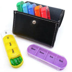 7 Day Colourful Pill Box with PU Travel Pouch | StorageOZ