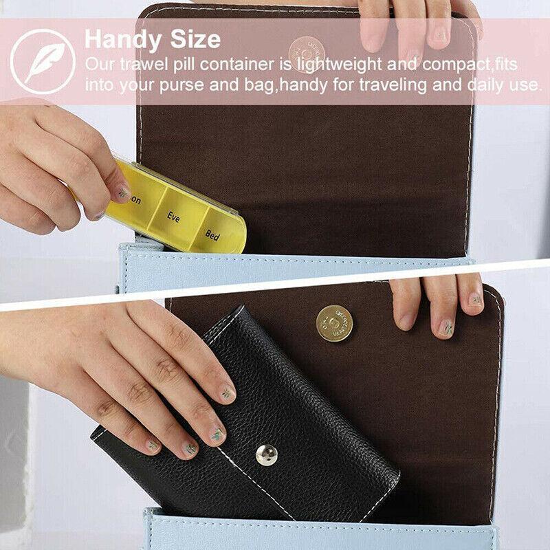 7 Day Colourful Pill Box with PU Travel Pouch | StorageOZ
