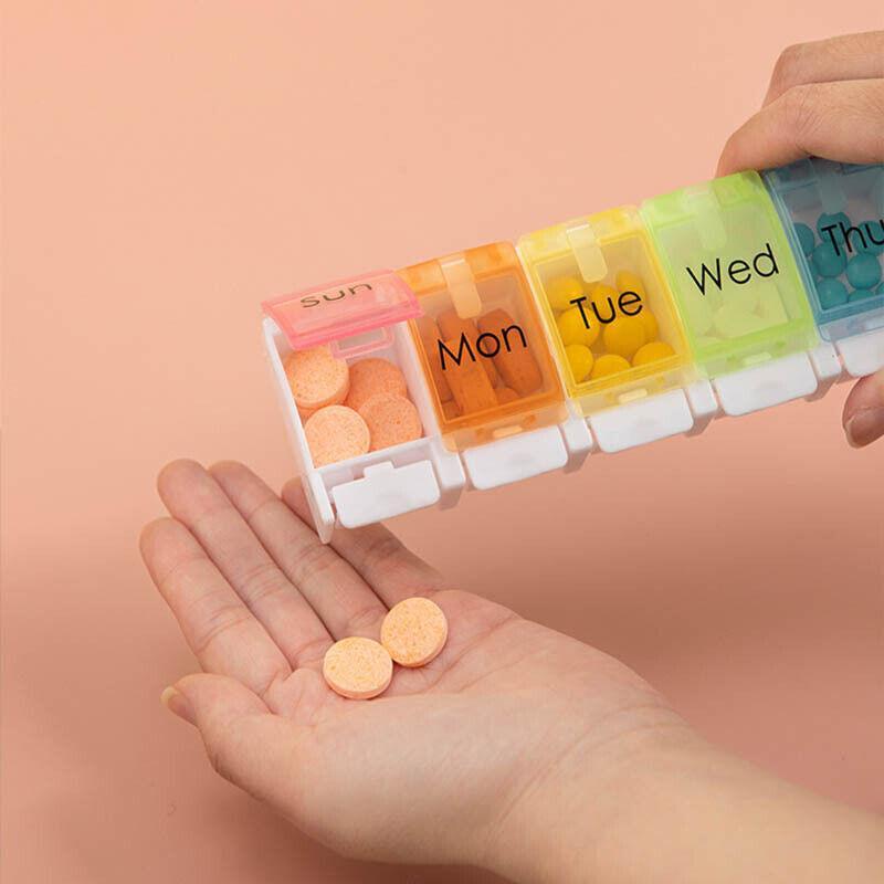 7 Day Colour Coded Pill Storage Organiser Box | StorageOZ