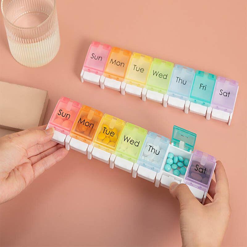 7 Day Colour Coded Pill Storage Organiser Box | StorageOZ