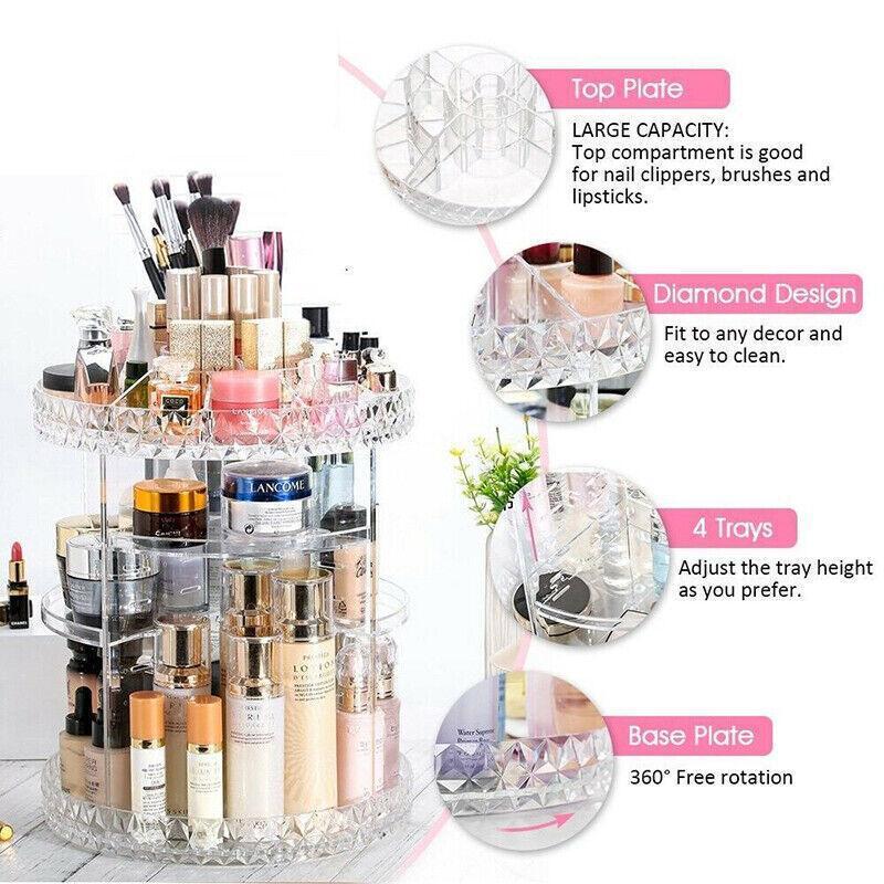 360 Degree Rotating Makeup Organiser Stand | StorageOZ