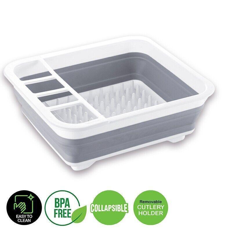 10L Collapsible Dish Drainer with Cutlery Cup | StorageOZ