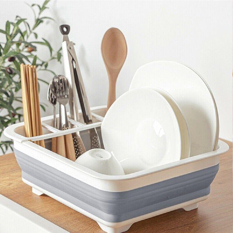 10L Collapsible Dish Drainer with Cutlery Cup | StorageOZ