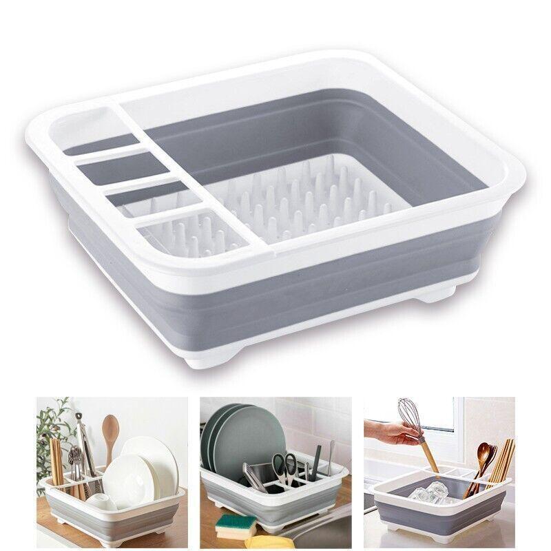 10L Collapsible Dish Drainer with Cutlery Cup | StorageOZ