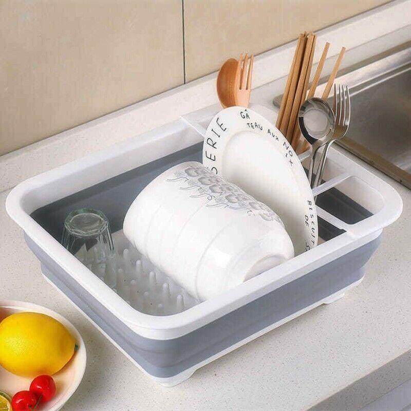 10L Collapsible Dish Drainer with Cutlery Cup | StorageOZ
