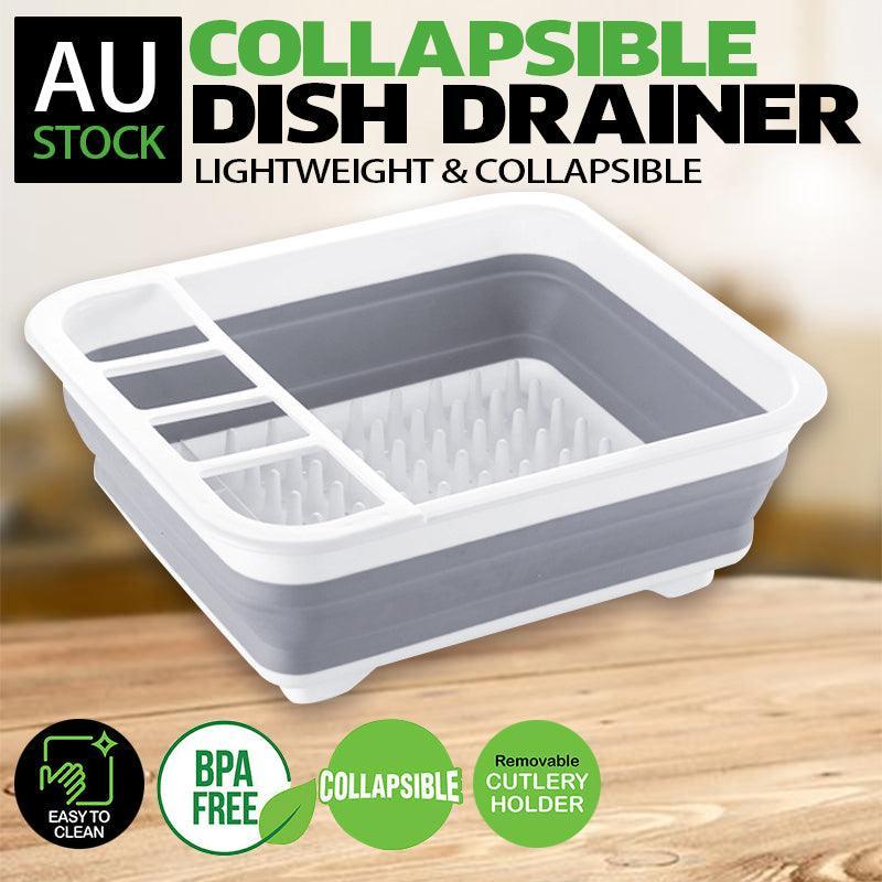 10L Collapsible Dish Drainer with Cutlery Cup | StorageOZ