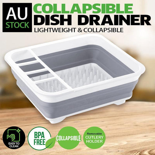 10L Collapsible Dish Drainer with Cutlery Cup | StorageOZ