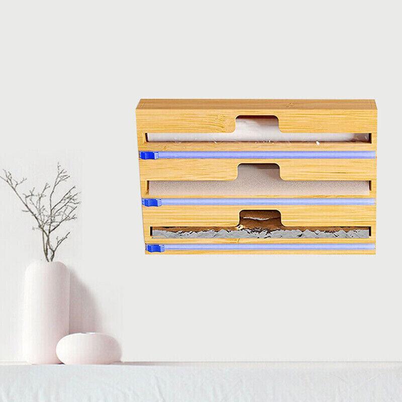 Bamboo Wrap Dispenser Box in Two Drawer Sizes | StorageOZ