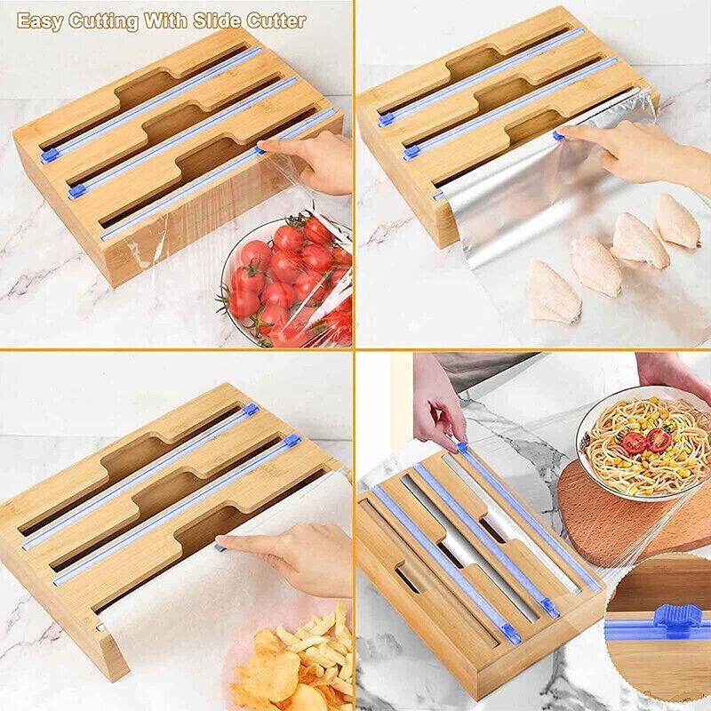 Bamboo Wrap Dispenser Box in Two Drawer Sizes | StorageOZ