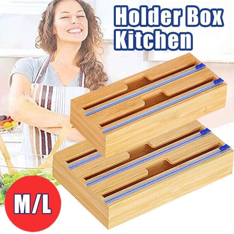 Bamboo Wrap Dispenser Box in Two Drawer Sizes | StorageOZ