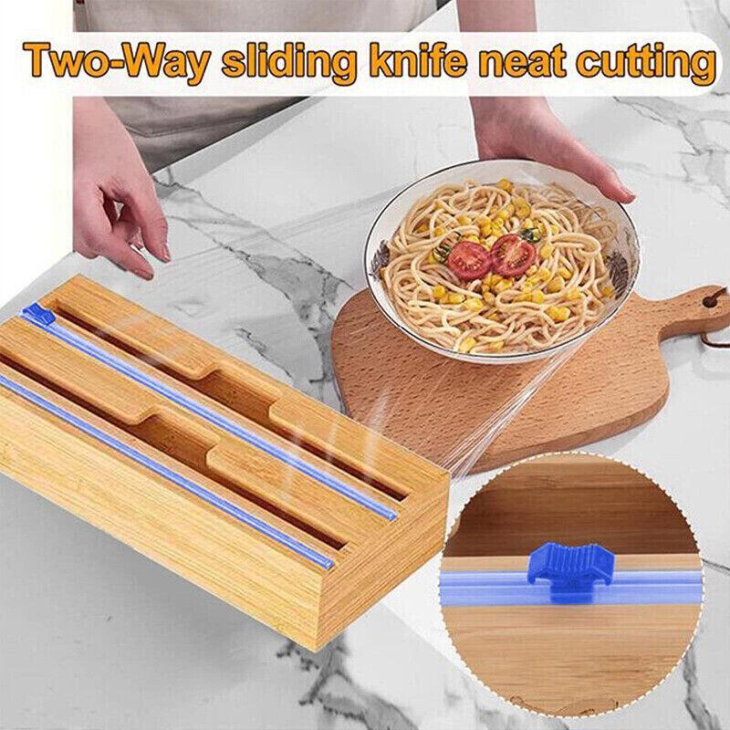 Bamboo Wrap Dispenser Box in Two Drawer Sizes | StorageOZ